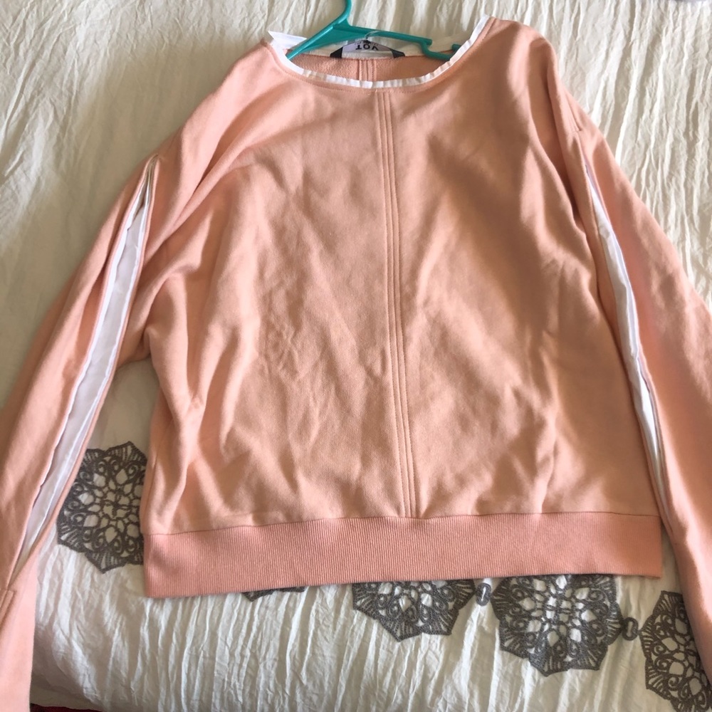 TOV holy peach sweatshirt pleated sleeves